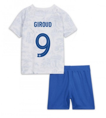 Frankrike Olivier Giroud #9 Borta Kläder Barn VM 2022 Kortärmad (+ Korta byxor)